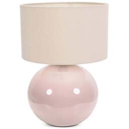 ValueLights Bosco Cream Stone Cream Fabric Shade Ceramic LED Table Lamp - Size: 35 x 25 x 25cm - Wilko
