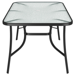 Living and Home Tempered Glass 4 Seater Rectangular Garden Dining Table Black - Wilko - thumbnail 5