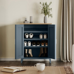 Baumhaus Signature 2 Door Blue Shoe Storage Cabinet - Wilko - thumbnail 6