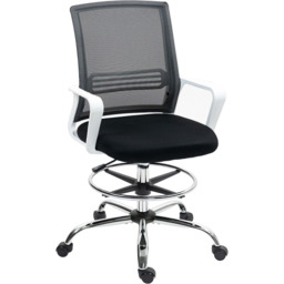 Portland Black Draughtsman Mesh Ergonomic Drafting Office Chair - Size: 123 x 58 x 58cm - Wilko - thumbnail 3