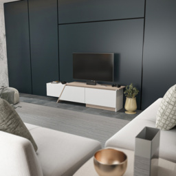Decorotika Zonas 3 Door White and Cordoba TV Unit - Size: 45 x 180 x 35cm - Multi - Wilko - thumbnail 5