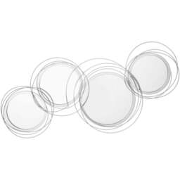 Portland Silver Metal Wall Art Canvas - Size: 117 x 9 x 60cm - Wilko