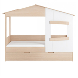 Flair Dreamland Oak Play House Bed Frame with Trundle - Size: Single - Brown - Wilko - thumbnail 4