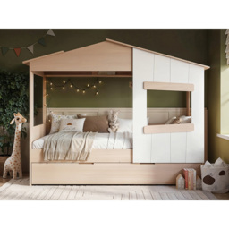 Flair Dreamland Oak Play House Bed Frame with Trundle - Size: Single - Brown - Wilko - thumbnail 7