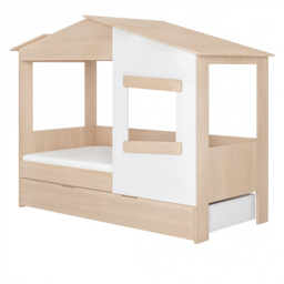 Flair Dreamland Oak Play House Bed Frame with Trundle - Size: Single - Brown - Wilko - thumbnail 3
