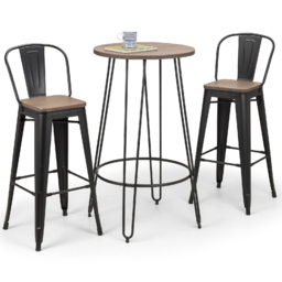 Julian Bowen Grafton Metal Bar Stool Set of 2 - Black - Wilko - thumbnail 6