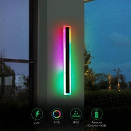 Ener-J 100 x 8cm Acrylic Black Colour Changing Outdoor Wall Light - Size: 102 x 8 x 2cm - Wilko - thumbnail 6