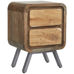Brooklyn 2 Drawer Hardwood Lamp Table - Brown - Wilko - thumbnail 3