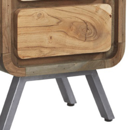 Brooklyn 2 Drawer Hardwood Lamp Table - Brown - Wilko - thumbnail 4