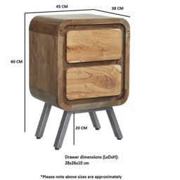 Brooklyn 2 Drawer Hardwood Lamp Table - Brown - Wilko - thumbnail 5