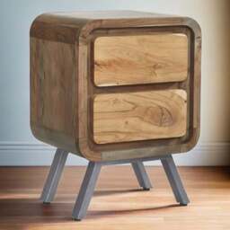 Brooklyn 2 Drawer Hardwood Lamp Table - Brown - Wilko