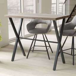 Brevik Breakfast Bar Table Antique Pine Effect - Size: 2 Seater - Brown - Wilko