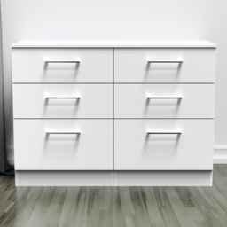 Crowndale Worcester 6 Drawer White Wide Chest Ready Assembled - Wilko - thumbnail 1