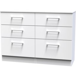 Crowndale Worcester 6 Drawer White Wide Chest Ready Assembled - Wilko - thumbnail 3