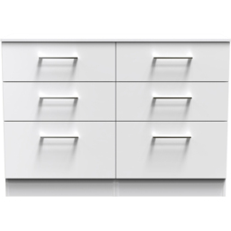 Crowndale Worcester 6 Drawer White Wide Chest Ready Assembled - Wilko - thumbnail 4