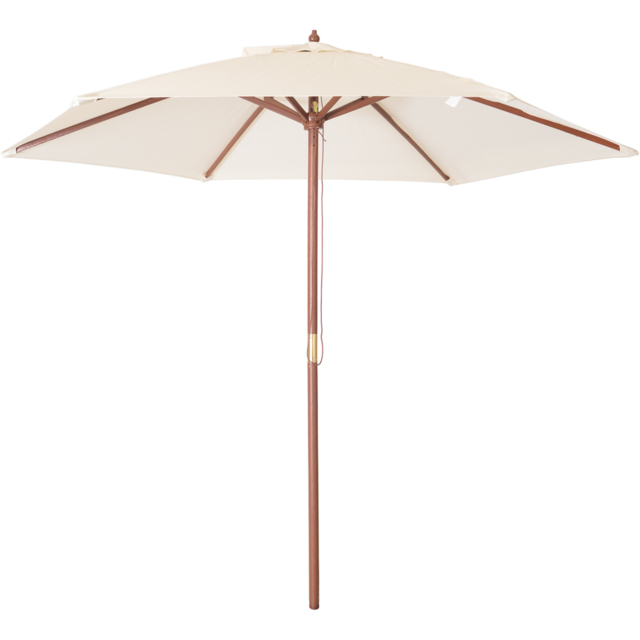 Charles Bentley Cream Wooden Parasol 2.4m - Size: 2m - Wilko - image 1