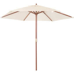 Charles Bentley Cream Wooden Parasol 2.4m - Size: 2m - Wilko - thumbnail 1