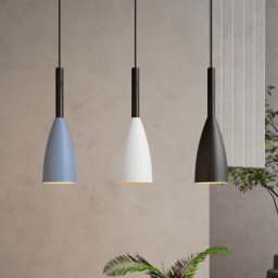 Living and Home 3 Light Iron E27 Pendant Light - Size: 101.5 x 50 x 10cm - Black + White + Blue - Wilko - thumbnail 3
