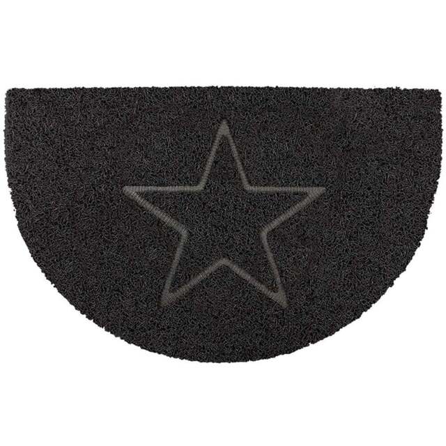 Oseasons Black Star Half Moon Doormat 70 x 44cm - Wilko - image 1