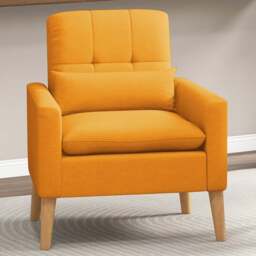 Costway Yellow Mid Century Modern Accent Chair - Size: Single - Wilko