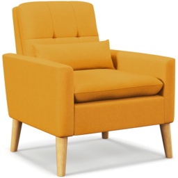 Costway Yellow Mid Century Modern Accent Chair - Size: Single - Wilko - thumbnail 3
