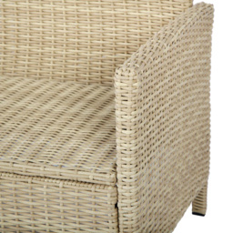HGD Thalia 8 Seater Natural and White Rattan Garden Corner Dining Sofa Set with Glass Table - Wilko - thumbnail 6