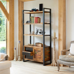 Baumhaus Urban Chic Single Door 3 Drawer 4 Shelf Bookcase - Multi - Wilko - thumbnail 4