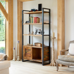 Baumhaus Urban Chic Single Door 3 Drawer 4 Shelf Bookcase - Multi - Wilko - thumbnail 3