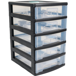Black Tower Unit With Dividers - Black - Wilko - thumbnail 1