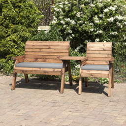 Charles Taylor 3 Seater Straight Companion Seat with Grey Cushions - Wilko - thumbnail 3