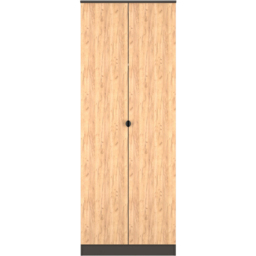 Crowndale Bora 2 Door Gold Oak and Graphite Tall Double Wardrobe - Grey - Wilko - thumbnail 3