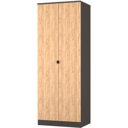 Crowndale Bora 2 Door Gold Oak and Graphite Tall Double Wardrobe - Grey - Wilko - thumbnail 5