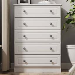 Crowndale Pembroke 5 Drawer Grey Ash Chest of Drawers Ready Assembled - Wilko - thumbnail 1