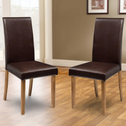 Julian Bowen Hudson Set of 2 Brown Dining Chair - Wood - Wilko - thumbnail 1