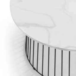 Julian Bowen Broadway White Marble Round Coffee Table - Size: 80 x 80 x 40cm - Black - Wilko - thumbnail 4