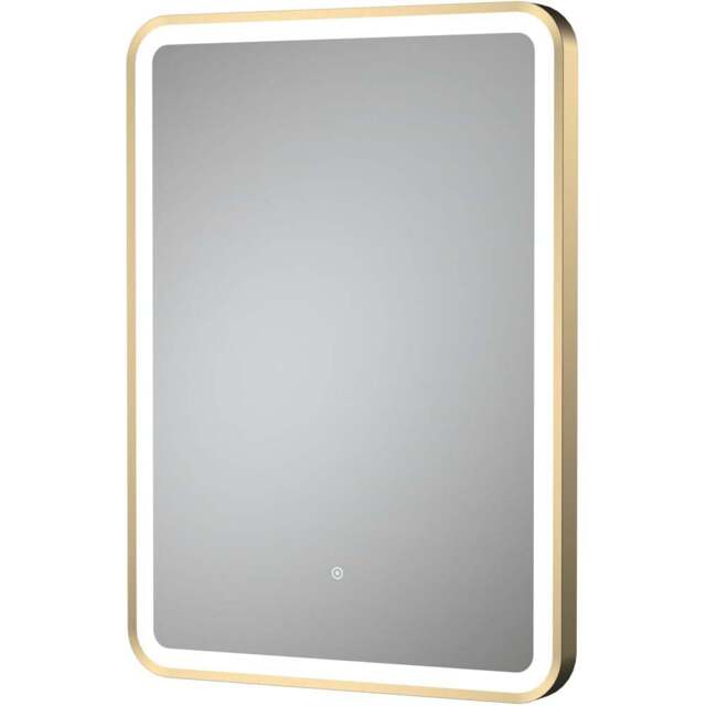 nuie Brushed Brass Framed LED Touch Sensor Mirror 700 x 500mm - Size: 700 x 500 x 33mm - Wilko - image 1