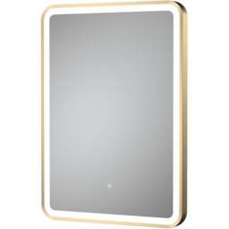 nuie Brushed Brass Framed LED Touch Sensor Mirror 700 x 500mm - Size: 700 x 500 x 33mm - Wilko
