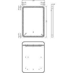 nuie Brushed Brass Framed LED Touch Sensor Mirror 700 x 500mm - Size: 700 x 500 x 33mm - Wilko - thumbnail 3