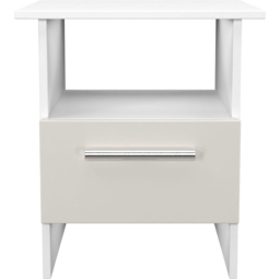 Crowndale Contrast Single Drawer Grey Matt and White Lamp Table Ready Assembled - Size: 50 x 44 x 44cm - Grey Matt & White - Wilko - thumbnail 3