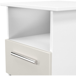 Crowndale Contrast Single Drawer Grey Matt and White Lamp Table Ready Assembled - Size: 50 x 44 x 44cm - Grey Matt & White - Wilko - thumbnail 6