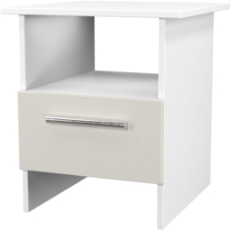 Crowndale Contrast Single Drawer Grey Matt and White Lamp Table Ready Assembled - Size: 50 x 44 x 44cm - Grey Matt & White - Wilko - thumbnail 5