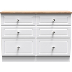 Crowndale Norfolk 6 Drawer White Ash and Bardolino Oak Midi Chest of Drawers - Wilko - thumbnail 3