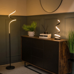 ValueLights Infinity Black Single Twist Integrated LED Floor Lamp - Size: 140 x 28 x 22cm - Wilko - thumbnail 5