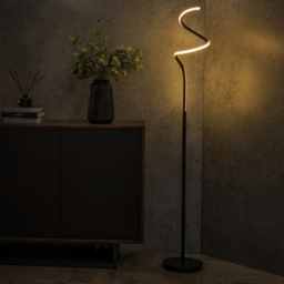 ValueLights Infinity Black Single Twist Integrated LED Floor Lamp - Size: 140 x 28 x 22cm - Wilko - thumbnail 4