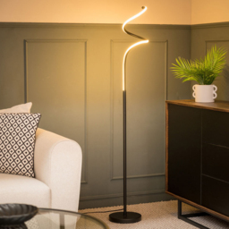 ValueLights Infinity Black Single Twist Integrated LED Floor Lamp - Size: 140 x 28 x 22cm - Wilko - thumbnail 3