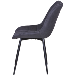 Alba Set of 2 Slate Grey Suede Effect Plush Padded Dining Chairs - MCC - Wilko - thumbnail 5