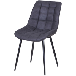 Alba Set of 2 Slate Grey Suede Effect Plush Padded Dining Chairs - MCC - Wilko - thumbnail 4