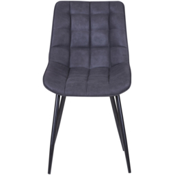 Alba Set of 2 Slate Grey Suede Effect Plush Padded Dining Chairs - MCC - Wilko - thumbnail 3