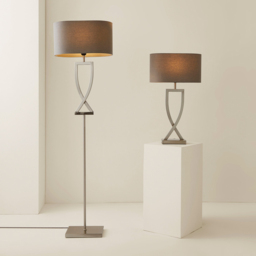 ValueLights Katniss Crossover Chrome and Grey Shade Metal LED Table Lamp - Size: 63 x 36 x 21.5cm - Silver - Wilko - thumbnail 7