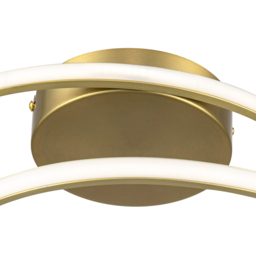 Cosylyte Alston 2 Ring Brushed Brass LED Flush Ceiling Light - Size: 9 x 50 x 50cm - Gold - Wilko - thumbnail 6